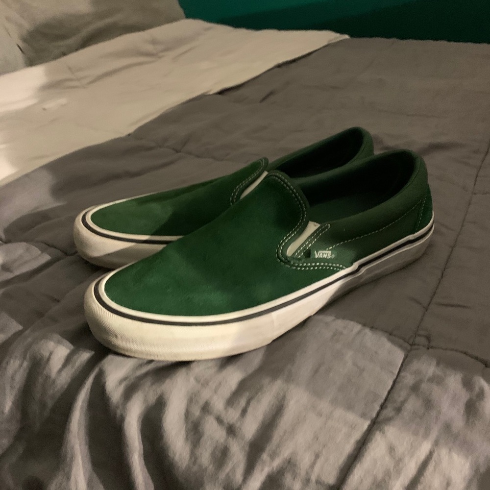 Green slip on vans